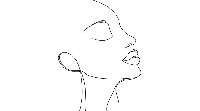 recommend clip art: Minimalist line drawing, female portrait, clean lines, abstract style