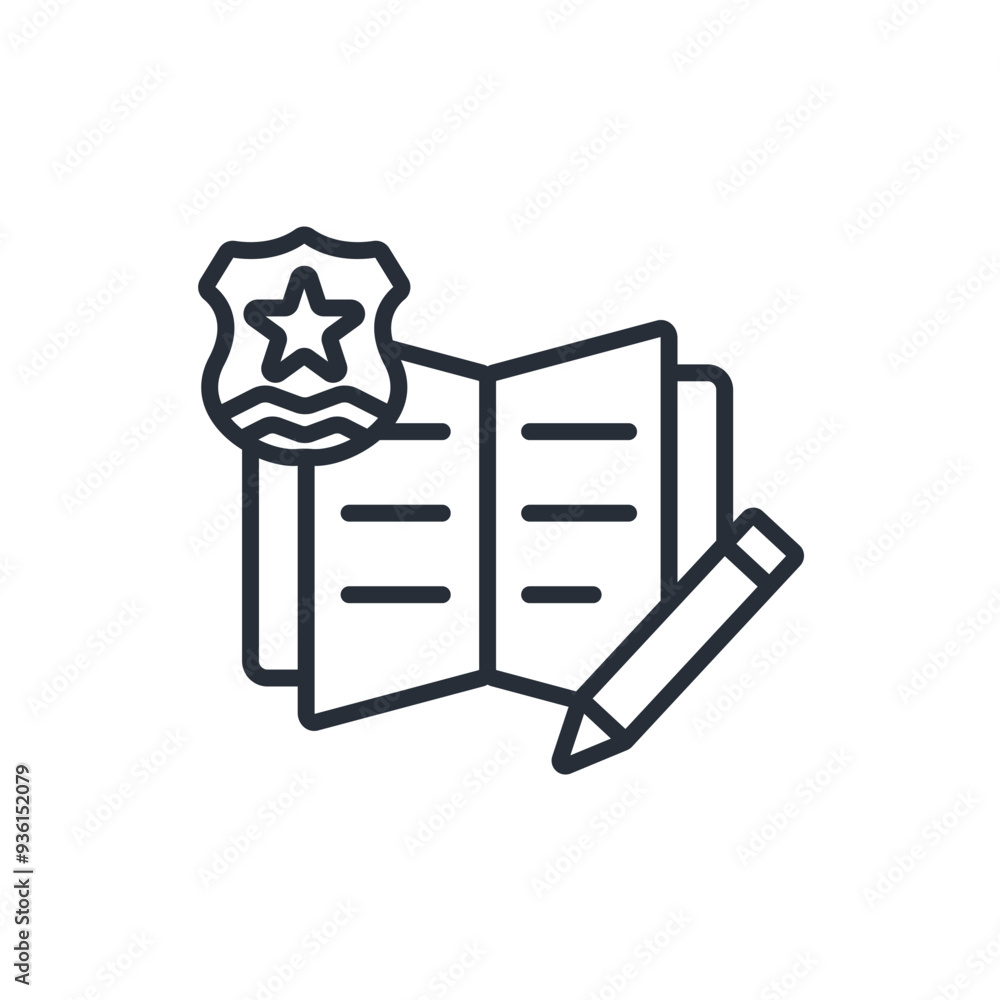 Poster warrant icon. vector.editable stroke.linear style sign for use web design,logo.symbol illustration.
