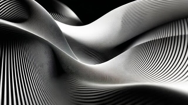 Minimalist Black and White Motion Design with Geometric Waves