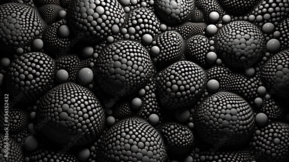 Aufkleber Abstract background with dotted fractal ornament and science styled cellular mesh