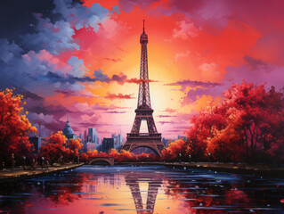 Obraz premium Generous Beautiful vertical shot of the eiffel tower on a bright blue sky