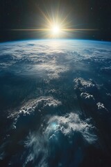 Sun shining over the earth