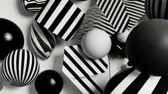 Vintage Monochrome Graphic Objects with Motion Animation
