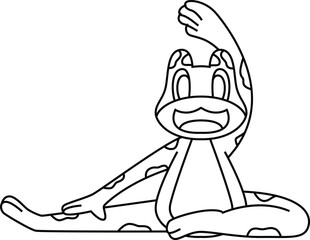Frog Yoga Fitness Gymnastics Animal Vector Graphic Art Illustration