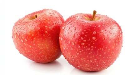 Jonagold Apples Grade A. Ripe Red Fruit Isolated on White Background