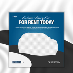 Car rent and sale social media banner or Instagram post template
