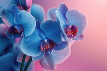 Pantone Color Of The Year 2024. Classic Blue Orchid Flower Decoration in Fashion Style
