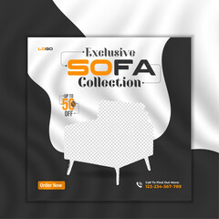 Furniture sale Instagram post and social media template