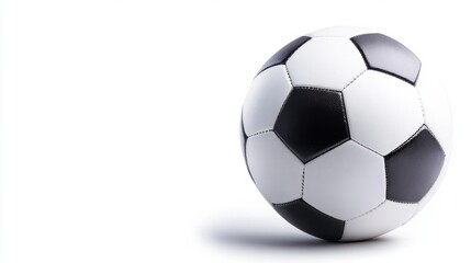 Fototapeta premium A soccer ball on a white background with some black and white stripes, AI