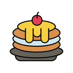 pancake lineal color icon vector stock illustration