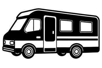 Detailed Motorhome Silhouette Vector Illustration