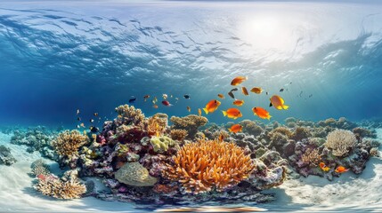 Obraz premium Underwater Paradise: Vibrant Coral Reef and Fish