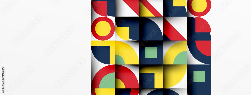 Poster Modern geometrical abstract background - circles. Business or technology presentation design