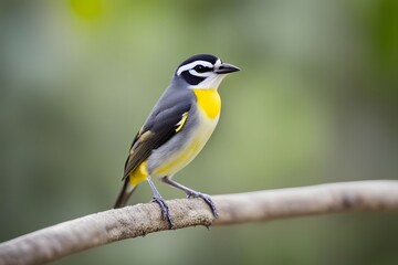Naklejka premium Bananaquit bird blurry nature background, Ai Generated