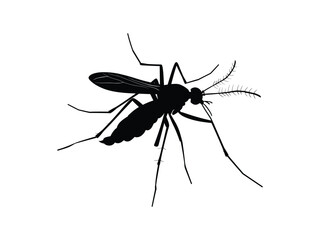 High-Quality Mosquito Silhouette Vector. Pest Control Insect Clipart for Disease Prevention.