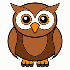 Owl Vector Icon Logo Cartoon Illustrations