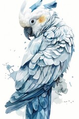 Blue and White Parrot