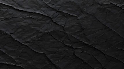 Abstract Black Crumpled Paper Textured. 