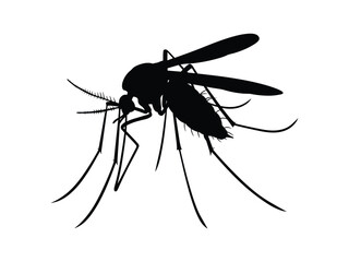 High-Quality Mosquito Silhouette Vector. Pest Control Insect Clipart for Disease Prevention.