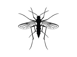 High-Quality Mosquito Silhouette Vector. Pest Control Insect Clipart for Disease Prevention.