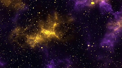 Obraz premium dark yellow starfield, constellation Pisces, dark yellow, dark purple, dark violet