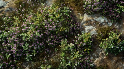 Wildflowers Blooming on a Rocky Meadow