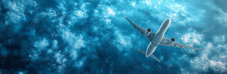 Obraz premium 旅客機・飛行機・青空