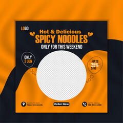  Editable Layout design and vector illustration for marketing on social media. Food Social media templates for promotions. food banner social media post template ads and free vector.