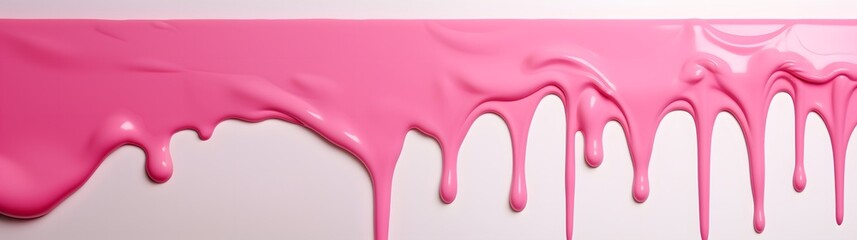 Dripping Pink Liquid on a White Surface