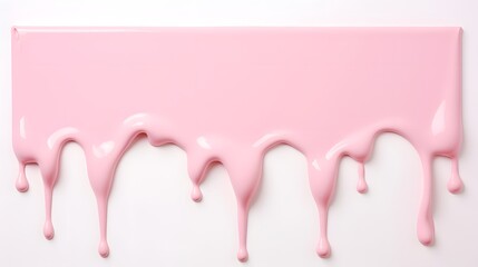Dripping Pink Liquid on White Background.