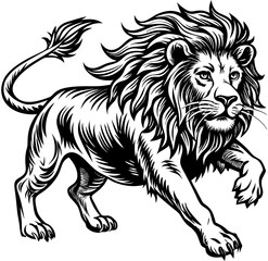 lion black and white,lion vector 