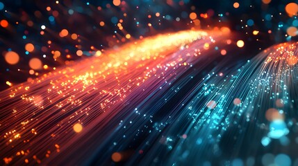 Obraz premium 33. An advanced internet architecture with detailed fiber optic connections and data exchanges