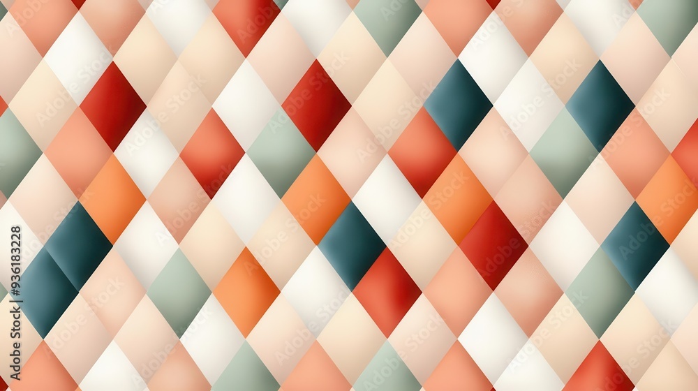 Poster abstract geometric pattern with colorful diamond shapes.