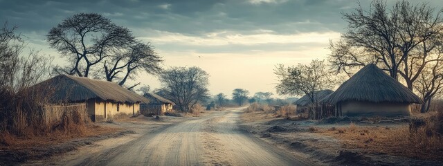 African Village Minimalist Landscape Photography