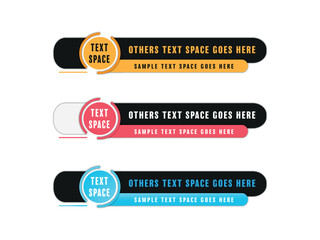 Free Vector  Modern lower third banners template set. Flat style lower third geometric banners.