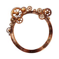 Obraz premium Steampunk Ring Border Transparent Background