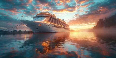 Cruise Ship at Sunset