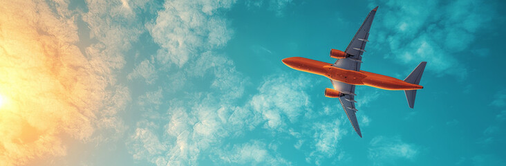 旅客機・飛行機・青空