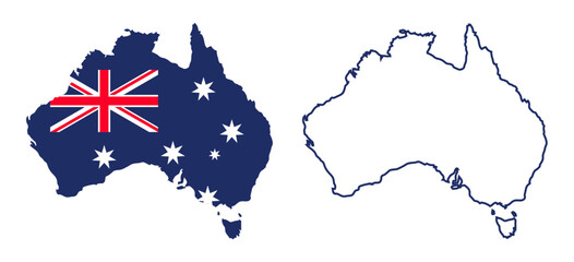 australia flag and map © afiatun