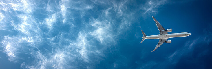 Obraz premium 旅客機・飛行機・青空