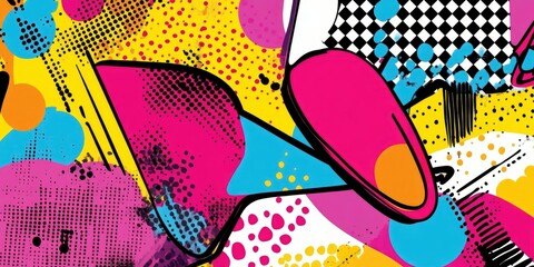 Fototapeta premium Abstract pop art digital art background