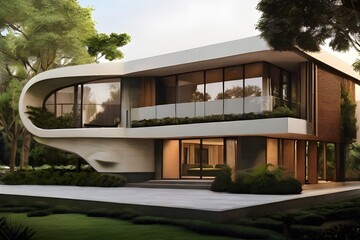 modern house with garden