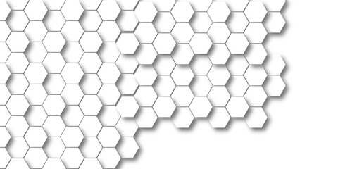 White Hexagonal Background. Luxury White Pattern. Futuristic abstract honeycomb mosaic white background. geometric mesh cell texture. modern futuristic wallpaper.
