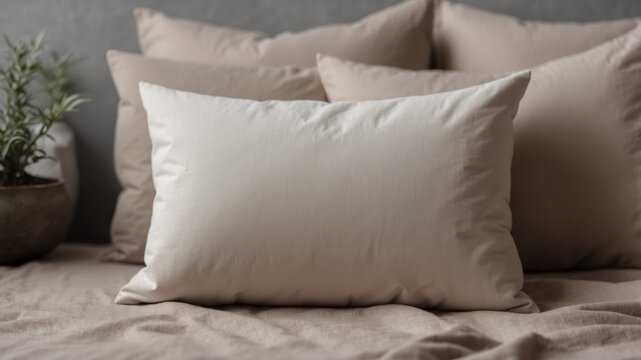 Cushion pillow case mockup in a stylish flatlay presentation.