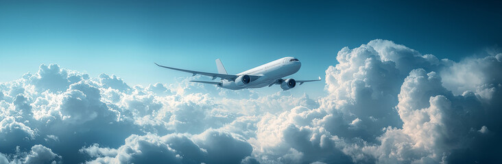 Obraz premium 旅客機・飛行機・青空