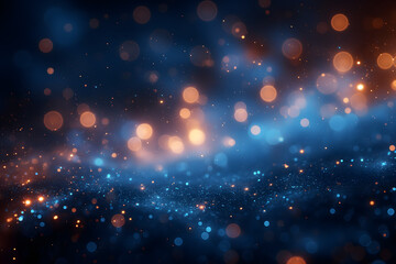 Fototapeta premium Enchanting Blue Cosmic Space with Sparkling Stars and Dust Particles
