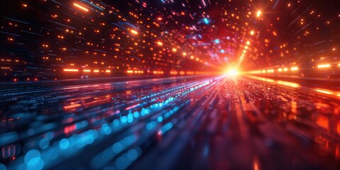 Fototapeta premium Abstract Digital Tunnel