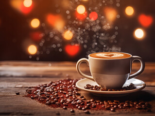 Obraz premium Atrractive Valentine`s day book cup