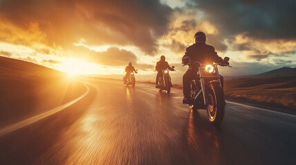 Men with classic motorbikes.