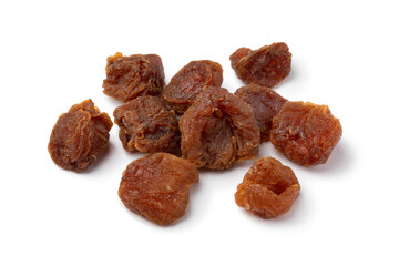  Dried longan pulp close up isolated on white background